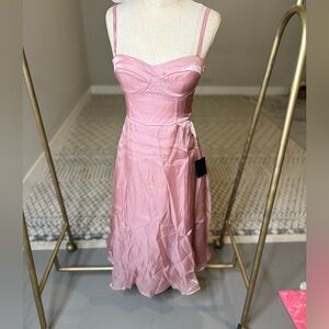 Pink Bustier Midi Dress